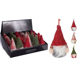 Decoratiune pentru brad in forma de gnom, 5 x 12 cm