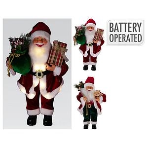 Figurina Mos Craciun cu LED, 30 x 20 x 60 cm