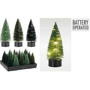Decoratiune de Craciun in forma de brad cu LED, 5 x 5 x 13 cm
