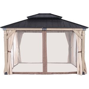 Pavilion gradina HOME DECOR, otel, 308 x 360 x 295 cm, maro taupe