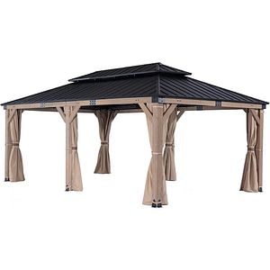 Pavilion gradina HOME DECOR, otel, 308 x 600 x 295 cm, bej