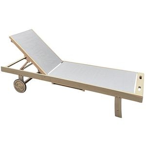 Sezlong terasa HOME DECOR Cairo, lemn, 186 x 61 x 32 cm, bej