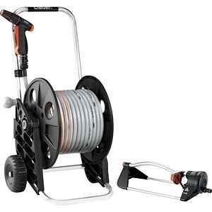 Tambur furtun CLABER Genius Compact Pronto 25 8965, 30 m, aspersor, 1/2", negru