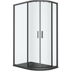 Cabina dus standard GOODHOME Ledava, montaj stanga, 120 x 80 x 195 cm, sticla securizata 8mm, profil negru