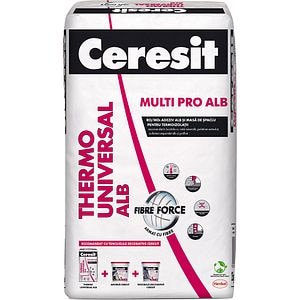 Adeziv si masa spaclu pentru termoizolatii CERESIT Thermo Universal, alb, 25 kg