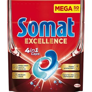 Detergent pentru masina de spalat vase SOMAT Excellence 4 in 1, 50 capsule