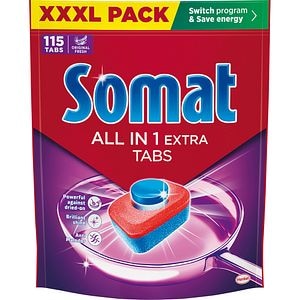 Detergent pentru masina de spalat vase SOMAT All in One Extra, 115 capsule
