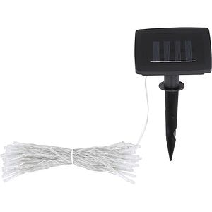 Instalatie solara GLOBO, 3m, 50x LED, 3000K, plastic, negru