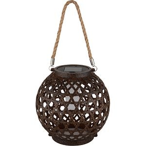 Felinar solar GLOBO, efect flacara, 1800K, plastic, bronz