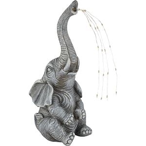 Lampa solara GLOBO elefant, 3000K, IP44, plastic, gri mat