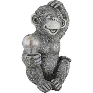 Lampa solara GLOBO maimuta, 3000K, IP44, plastic, gri mat