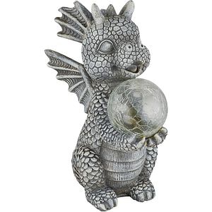 Lampa solara GLOBO dragon, 3000K, IP44, plastic, gri mat