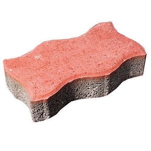 Pavaj ondulat, beton, rosu, 22 x 11.2 x 6 cm, 40 buc/mp  