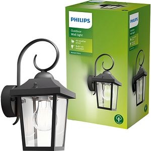 Lampa de perete Philips Buzzard, E27, 60W, IP44, aluminiu, negru