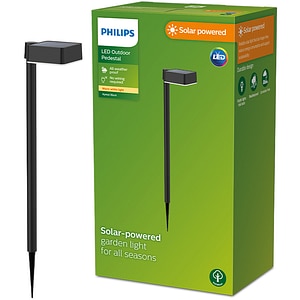 Lampa solara patrata Philips Vynce, 1.5W, 200lm, IP44, plastic, negru