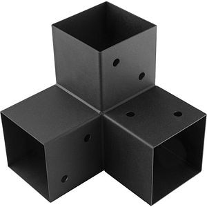 Conector pergola GPY 90 DMX, 92 x 185 x 182 x 1.5 mm, vopsit cu pulbere neagra, otel