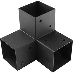 Conector pergola GPY 100 DMX, 102 x 206 x 202 x 2 mm, vopsit cu pulbere neagra, otel