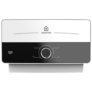 Instant apa calda electric ARISTON Aures Slim Multi, 2.1l/min, 5000W, senzor de debit, supapa de siguranta, alb-negru