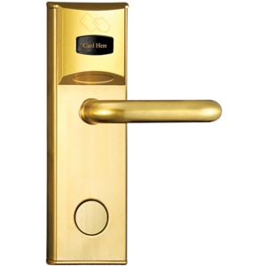 Yala control acces hotelier PNI CH2000R, cu cititor de card, deschidere dreapta, auriu