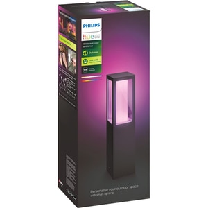 Stalp iluminat smart PHILIPS Hue 8718696170526, extensie, 2x8W, 1200lm, IP44, RGB, negru