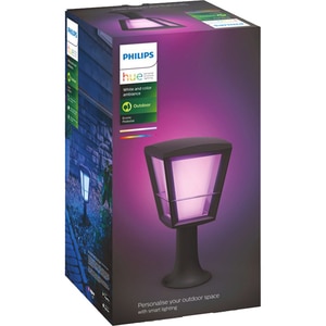 Stalp iluminat smart PHILIPS Hue 8718696170595, 15W, 1150lm, IP44, RGB, negru