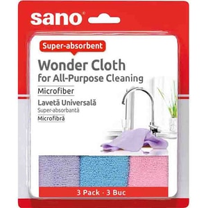 Laveta microfibra SANO 52641, 3 bucati