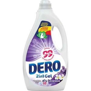 Detergent lichid DERO 2in1, Levantica si iasomie, 3 l, 60 spalari