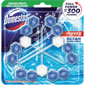 Odorizant toaleta DOMESTOS Power 5 Ocean, 3 x 55 g