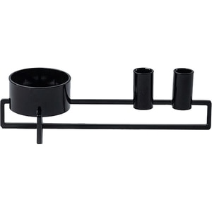 Suport lumanare Cross, 28 x 12 x 7.7 cm, negru lucios