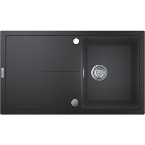 Chiuveta bucatarie GROHE K400 31640AP0, 1 cuva, picurator reversibil, compozit quartz, negru