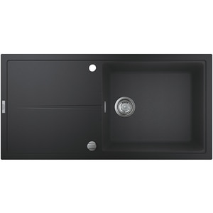 Chiuveta bucatarie GROHE K400 31641AP0, 1 cuva, picurator reversibil, compozit quartz, negru
