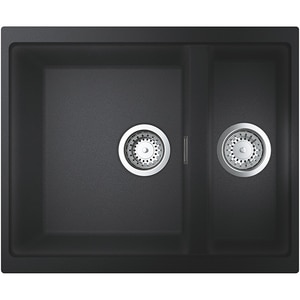 Chiuveta bucatarie GROHE K500 31648AP0, 1 1/2 cuve, compozit quartz, negru