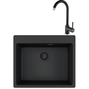 Pachet chiuveta FRANKE MRG 610-54, 1 cuva, granit, baterie Pola, negru