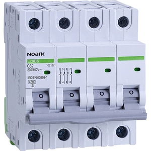 Siguranta automata modulara NOARK 102187, 3P + N, 32A, curba C
