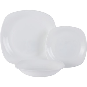 Set de masa MYRIA MC4003, 18 piese, sticla opal, alb