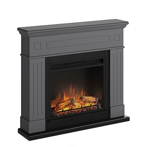 Semineu electric TAGU Larsen Solid Grey 1500W, Focar 3D, Telecomanda, Gri