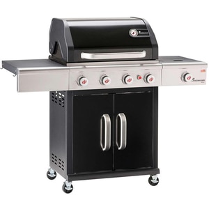 Gratar pe gaz LANDMANN Triton maxX PTS 4.1, 65 x 44 cm, 4 + 1 arzatoare, 4 role, negru