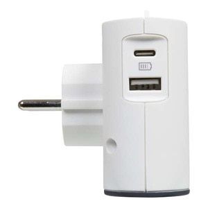 Adaptor priza LEGRAND L049401, 2 prize, 2 x USB, alb