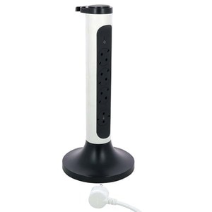 Prelungitor cu protectie LEGRAND L694505, 4 prize, 2m, alb-gri inchis