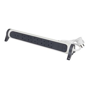Prelungitor cu protectie LEGRAND L694526, 6 prize, 1.5m, alb-gri inchis