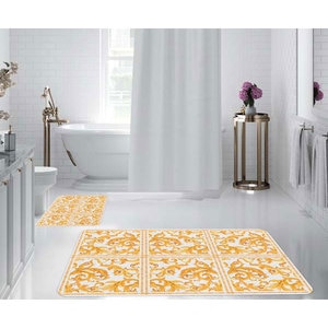 Set 2 covorase baie Retro, 70 x 100 cm, 50 x 70 cm, galben