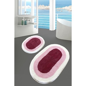 Set 2 covorase baie Elips, 60 x 100 cm, 50 x 60 cm, roz
