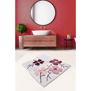 Set 3 covorase baie Flower, 60 x 100 cm, 50 x 60 cm, 40 x 60 cm, roz