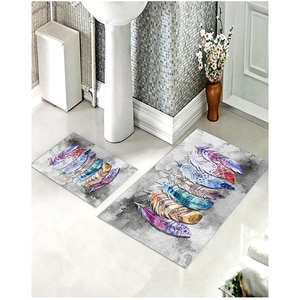 Set 2 covorase baie Colored Feathers, 60 x 100 cm, 40 x 60 cm, multicolor