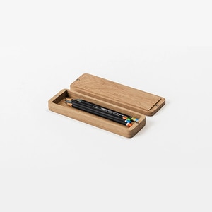 Cutie intrumente de scris SPIN Pencil, stejar, maro deschis