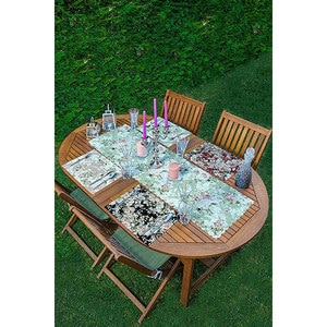 Suport farfurii si napron Floral, 35 x 45 cm, 35 x 140 cm, 4 + 1 bucati, multicolor