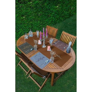 Suport farfurii si napron Dark pastel, 35 x 45 cm, 35 x 140 cm, 4 + 1 bucati, multicolor