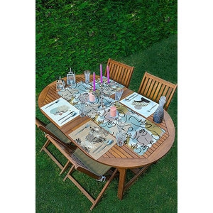 Suport farfurii si napron Boho, 35 x 45 cm, 35 x 140 cm, 4 + 1 bucati, multicolor