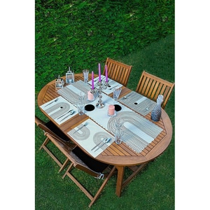 Suport farfurii si napron Modern 1, 35 x 45 cm, 35 x 140 cm, 4 + 1 bucati, multicolor