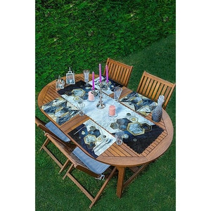 Suport farfurii si napron Geometric 2, 35 x 45 cm, 35 x 140 cm, 4 + 1 bucati, multicolor